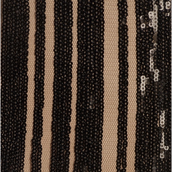 SHO by Tadashi Shoji Black Sequin Stripe Sleeveless Jumpsuit - Picture 5 of 7